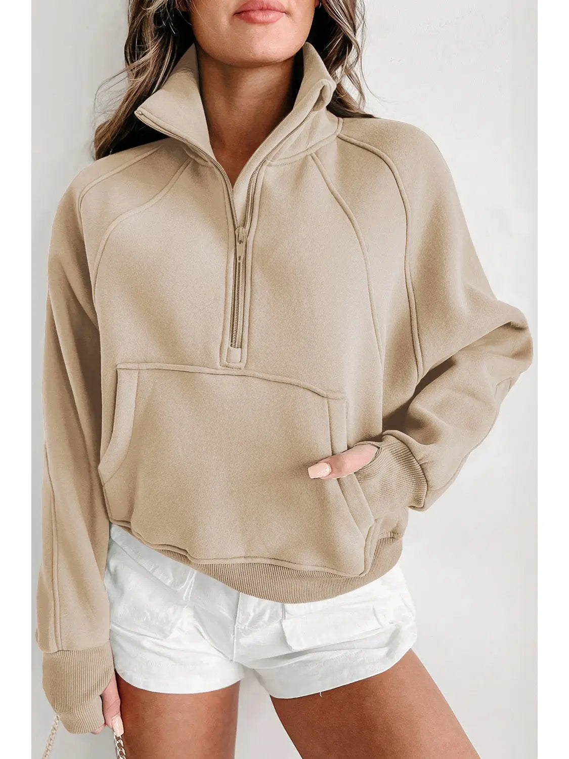 Half Zip Sleeve Sweatshirt