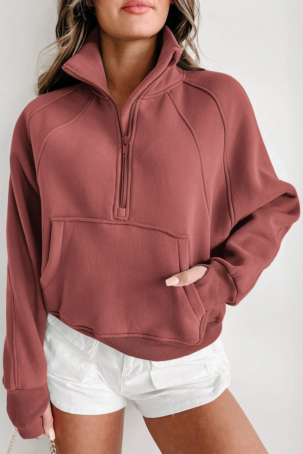 Half Zip Sleeve Sweatshirt